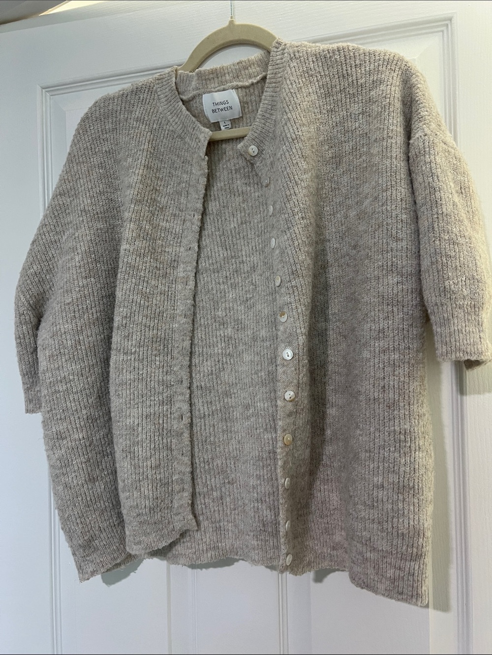 Things Remembered Neutral Cream Button-Front Knit Cardigan